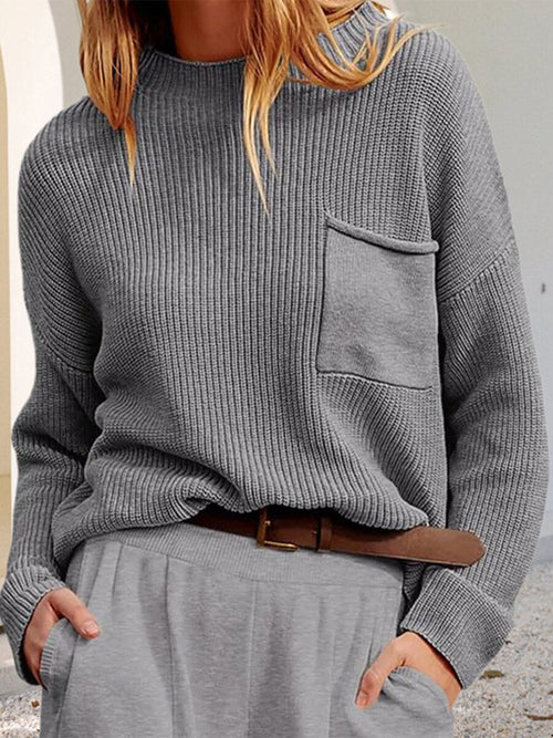 Ribbed Casual Women Winter Sweater