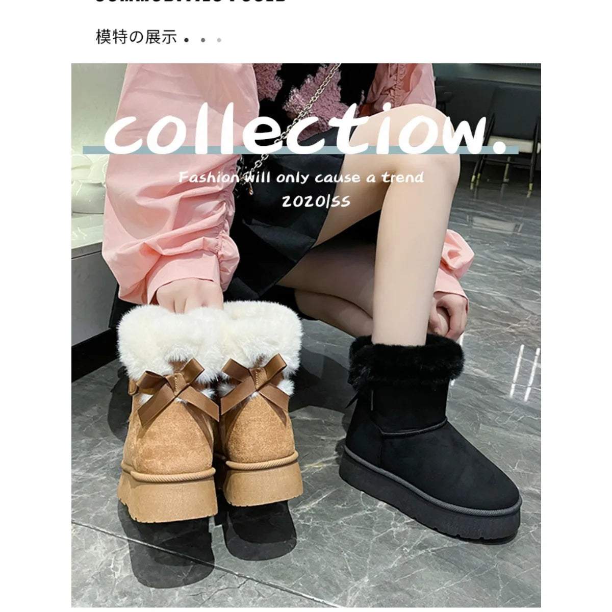 Snow Boots Women Winter Shoes Women Platform Boots Warm Plush Cotton Shoes Thicken Winter Woman Boots Flat Non-slip Botas Mujer