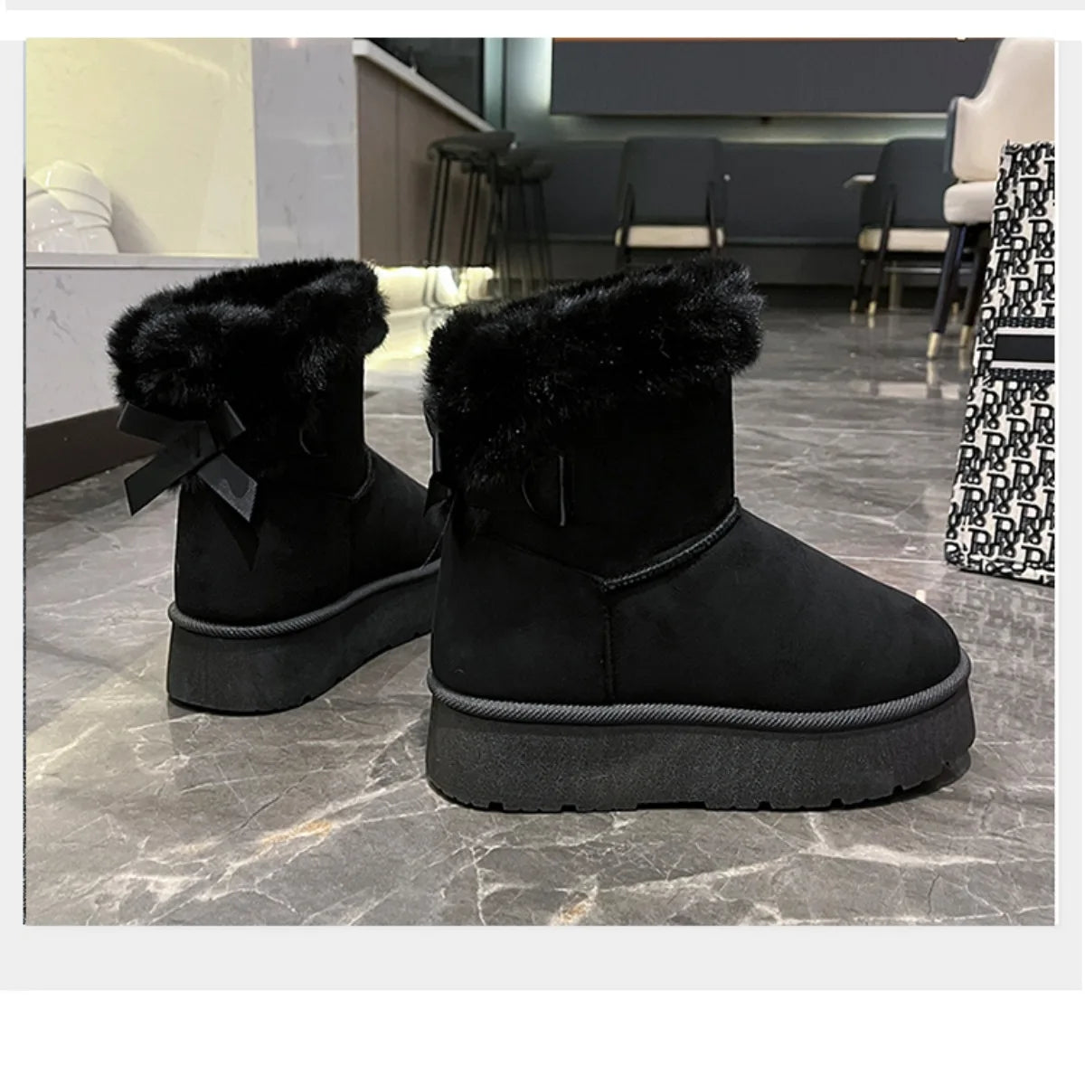Snow Boots Women Winter Shoes Women Platform Boots Warm Plush Cotton Shoes Thicken Winter Woman Boots Flat Non-slip Botas Mujer